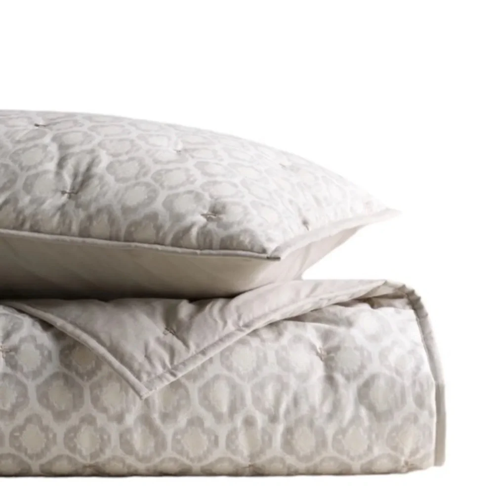 Restoration Hardware RH Pink Neutral Ikat‎ Tufted Baby Duvet Quilt Comforter